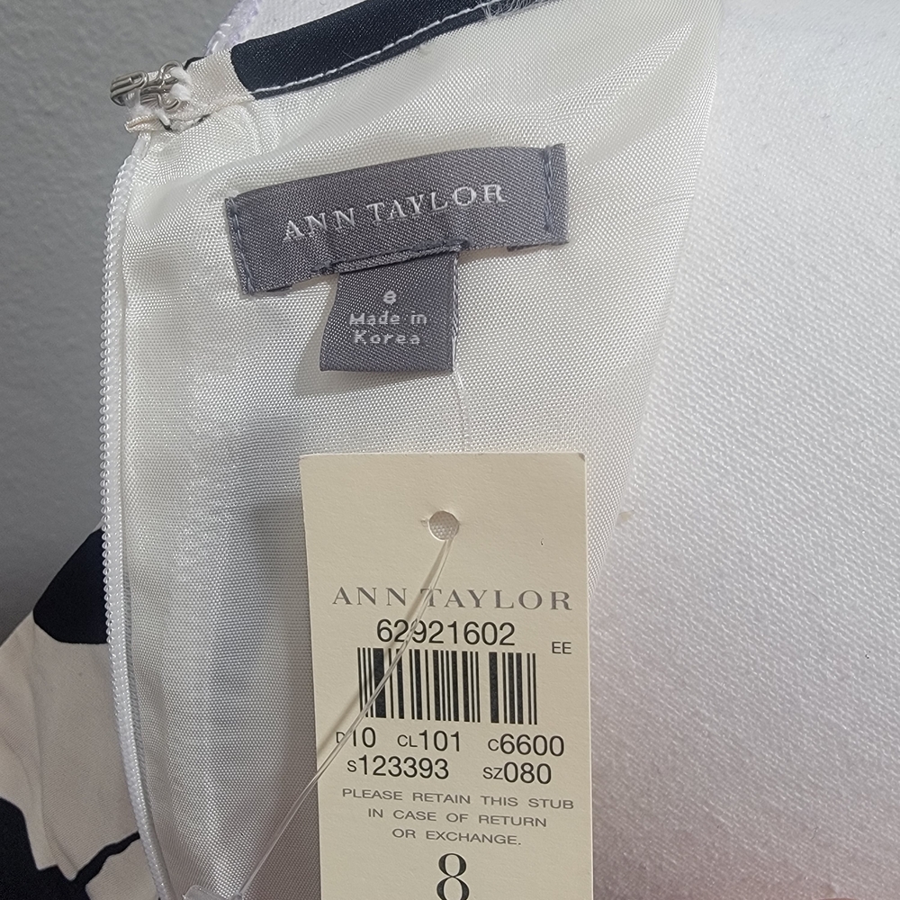 Ann Taylor White Midi Dress with Black Floral Print - Picture 7 of 7
